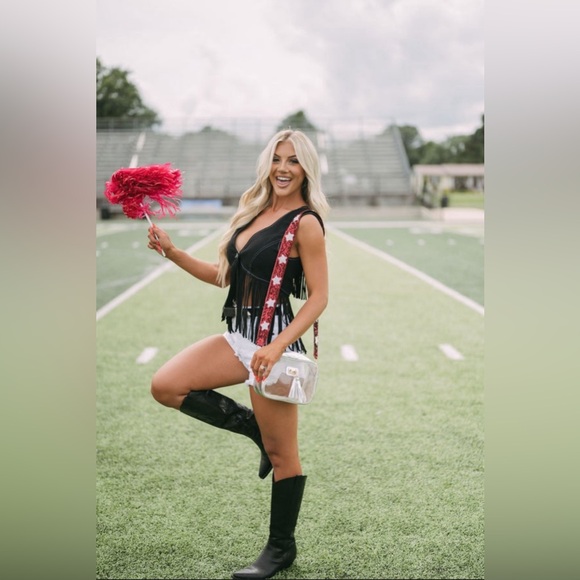 Fringe Denim Vest - Black - Picture 3 of 5